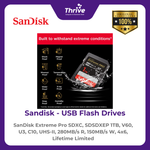 Load image into Gallery viewer, SanDisk Extreme Pro SDXC, SDSDXEP 1TB, V60, U3, C10, UHS-II, 280MB/s R, 150MB/s W, 4x6, Lifetime Limited
