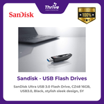 Load image into Gallery viewer, SanDisk Ultra USB 3.0 Flash Drive, CZ48 16GB, USB3.0, Black, stylish sleek design, 5Y
