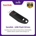 Load image into Gallery viewer, SanDisk Ultra USB 3.0 Flash Drive, CZ48 32GB, USB3.0, Black, stylish sleek design, 5Y
