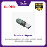 Load image into Gallery viewer, SanDisk iXpand Flash Drive Flip, SDIX90N 064GB, Black, iOS, USB 3.0, 2Y