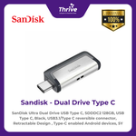 Load image into Gallery viewer, SanDisk Ultra Dual Drive USB Type C, SDDDC2 128GB, USB Type C, Black, USB3.1/Type C reversible connector, Retractable Design , Type-C enabled Android devices, 5Y