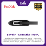 Load image into Gallery viewer, SanDisk Ultra® Dual Drive Go USB Type-C™ Flash Drive, SDDDC3 512GB, USB Type C, Black, USB3.1/Type C reversible connector, Swivel Design, Type-C enabled Android devices, 5Y
