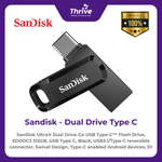 Load image into Gallery viewer, SanDisk Ultra® Dual Drive Go USB Type-C™ Flash Drive, SDDDC3 512GB, USB Type C, Black, USB3.1/Type C reversible connector, Swivel Design, Type-C enabled Android devices, 5Y
