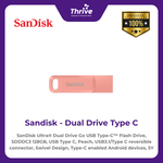 Load image into Gallery viewer, SanDisk Ultra® Dual Drive Go USB Type-C™ Flash Drive, SDDDC3 128GB, USB Type C, Peach, USB3.1/Type C reversible connector, Swivel Design, Type-C enabled Android devices, 5Y
