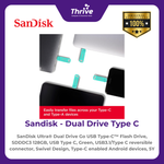 Load image into Gallery viewer, SanDisk Ultra® Dual Drive Go USB Type-C™ Flash Drive, SDDDC3 128GB, USB Type C, Green, USB3.1/Type C reversible connector, Swivel Design, Type-C enabled Android devices, 5Y
