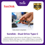 Load image into Gallery viewer, SanDisk Ultra® Dual Drive Go USB Type-C™ Flash Drive, SDDDC3 128GB, USB Type C, Green, USB3.1/Type C reversible connector, Swivel Design, Type-C enabled Android devices, 5Y
