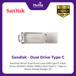 Load image into Gallery viewer, SanDisk Ultra® Dual Drive Luxe USB Type-C Flash Drive, SDDDC4 32GB, USB3.2 Gen1 Type C / Type A, Metal, Swivel Design, 5Y
