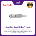 Load image into Gallery viewer, SanDisk Ultra® Dual Drive Luxe USB Type-C Flash Drive, SDDDC4 256GB, USB3.2 Gen1 Type C / Type A, Metal, Swivel Design, 5Y
