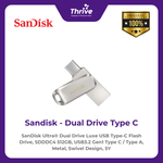 Load image into Gallery viewer, SanDisk Ultra® Dual Drive Luxe USB Type-C Flash Drive, SDDDC4 512GB, USB3.2 Gen1 Type C / Type A, Metal, Swivel Design, 5Y
