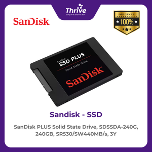 SanDisk PLUS Solid State Drive, SDSSDA-240G, 240GB, SR530/SW440MB/s, 3Y