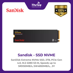 Load image into Gallery viewer, SanDisk Extreme NVMe SSD, 2TB, PCIe Gen 4.0, M.2 2280-S3-M, Speeds up to SR5150MB/s, SW4850MB/s, , 5Y
