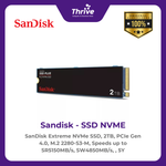 Load image into Gallery viewer, SanDisk Extreme NVMe SSD, 2TB, PCIe Gen 4.0, M.2 2280-S3-M, Speeds up to SR5150MB/s, SW4850MB/s, , 5Y
