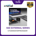 Load image into Gallery viewer, Crucial X10 Pro 2TB Port SSD USB 3.2 Gen-2 2x2 Type-C to Type-C USB cable (20Gb/s)