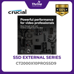 Load image into Gallery viewer, Crucial X10 Pro 2TB Port SSD USB 3.2 Gen-2 2x2 Type-C to Type-C USB cable (20Gb/s)