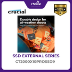Load image into Gallery viewer, Crucial X10 Pro 2TB Port SSD USB 3.2 Gen-2 2x2 Type-C to Type-C USB cable (20Gb/s)