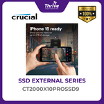 Load image into Gallery viewer, Crucial X10 Pro 2TB Port SSD USB 3.2 Gen-2 2x2 Type-C to Type-C USB cable (20Gb/s)