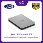 Load image into Gallery viewer, LaCie Mobile Drive v2 USB-C Moon Silver 1TB STLP1000400
