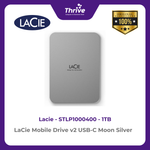 Load image into Gallery viewer, LaCie Mobile Drive v2 USB-C Moon Silver 1TB STLP1000400
