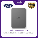 Load image into Gallery viewer, LaCie Mobile Drive v2 USB-C Moon Silver 2TB STLP2000400
