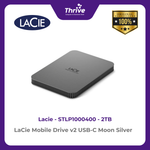 Load image into Gallery viewer, LaCie Mobile Drive v2 USB-C Moon Silver 2TB STLP2000400
