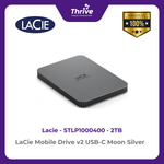 Load image into Gallery viewer, LaCie Mobile Drive v2 USB-C Moon Silver 2TB STLP2000400
