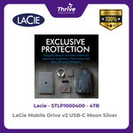 Load image into Gallery viewer, LaCie Mobile Drive v2 USB-C Moon Silver 4TB STLP4000400
