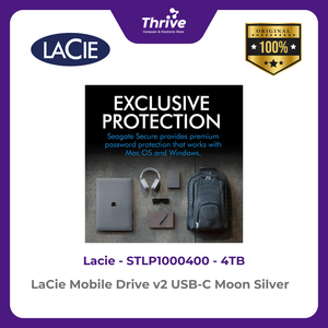 LaCie Mobile Drive v2 USB-C Moon Silver 4TB STLP4000400