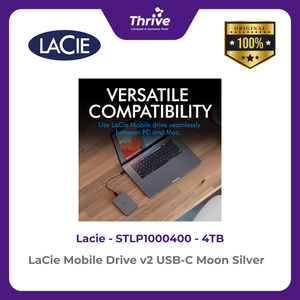 LaCie Mobile Drive v2 USB-C Moon Silver 4TB STLP4000400