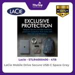 Load image into Gallery viewer, LaCie Mobile Drive Secure USB-C Space Grey 4TB STLR4000400
