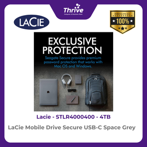 LaCie Mobile Drive Secure USB-C Space Grey 4TB STLR4000400