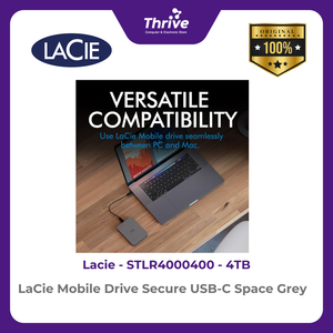 LaCie Mobile Drive Secure USB-C Space Grey 4TB STLR4000400