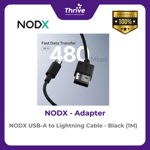 NODX USB-A to Lightning Cable - Black (1M) - K01012