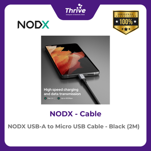 NODX USB-A to Micro USB Cable - Black (2M) - K03021