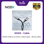 Load image into Gallery viewer, NODX USB-A to Micro USB Cable - Black (2M) - K03021
