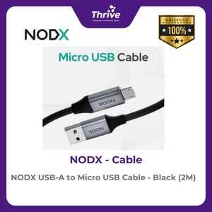 NODX USB-A to Micro USB Cable - Black (2M) - K03021