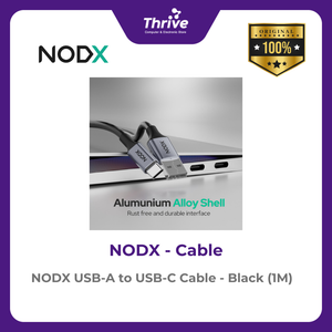 NODX USB-A to USB-C Cable - Black (1M) - K04011