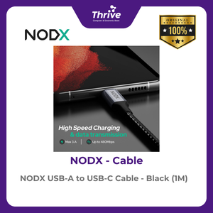 NODX USB-A to USB-C Cable - Black (1M) - K04011