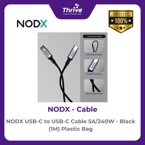 NODX USB-C to USB-C Cable 5A/240W - Black (1M) Plastic Bag - K05011