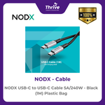 Load image into Gallery viewer, NODX USB-C to USB-C Cable 5A/240W - Black (1M) Plastic Bag - K05011
