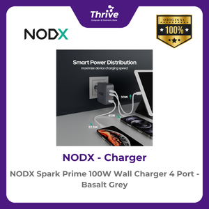 NODX Spark Prime 100W Wall Charger 4 Port - Basalt Grey - C10014