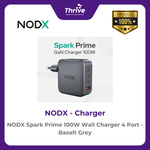 Load image into Gallery viewer, NODX Spark Prime 100W Wall Charger 4 Port - Basalt Grey - C10014
