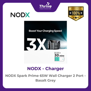 NODX Spark Prime 65W Wall Charger 2 Port - Basalt Grey - C65012