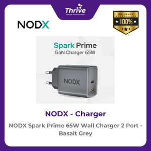 NODX Spark Prime 65W Wall Charger 2 Port - Basalt Grey - C65012