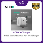 Load image into Gallery viewer, NODX Spark 45W Dual Port Wall Charger - C45012
