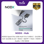 Load image into Gallery viewer, NODX Xport Pro USB Hub 11 in 1 USB-C - 2xUSB-A 3.0+ 2xUSB-A 2.0 + RJ45 + SD/TF + VGA + HDMI + Audio + PD 100W - H05110
