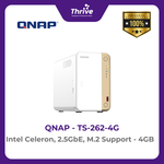 Load image into Gallery viewer, QNAP TS-262-4G 2-Bay Desktop NAS - Intel Celeron, 2.5GbE, M.2 Support, 4GB RAM, HDMI, PCIe Expansion
