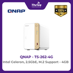 Load image into Gallery viewer, QNAP TS-262-4G 2-Bay Desktop NAS - Intel Celeron, 2.5GbE, M.2 Support, 4GB RAM, HDMI, PCIe Expansion
