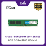 Load image into Gallery viewer, Crucial by Micron LONGDIMM SERIES 8GB DDR4-3200 UDIMM PC4-25600 3200 Mhz - CT8G4DFS832A Limited Lifetime