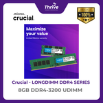 Load image into Gallery viewer, Crucial by Micron LONGDIMM SERIES 8GB DDR4-3200 UDIMM PC4-25600 3200 Mhz - CT8G4DFS832A Limited Lifetime