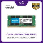 Load image into Gallery viewer, Crucial by Micron SODIMM SERIES 8GB DDR4-3200 SODIMM PC4-25600 3200 Mhz - CT8G4SFRA32A Limited Lifetime
